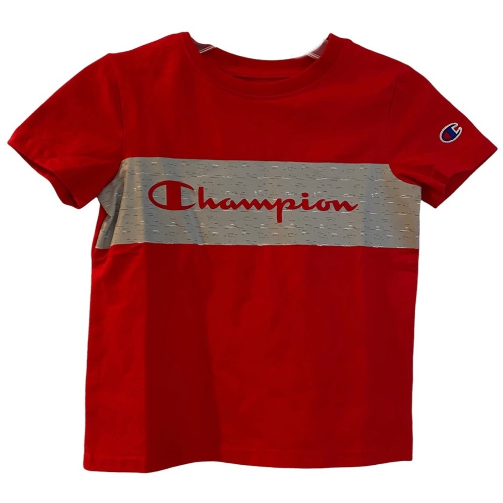 Champion Kids Red & Gray Logo Short Sleeve Tee Size 5 NWT